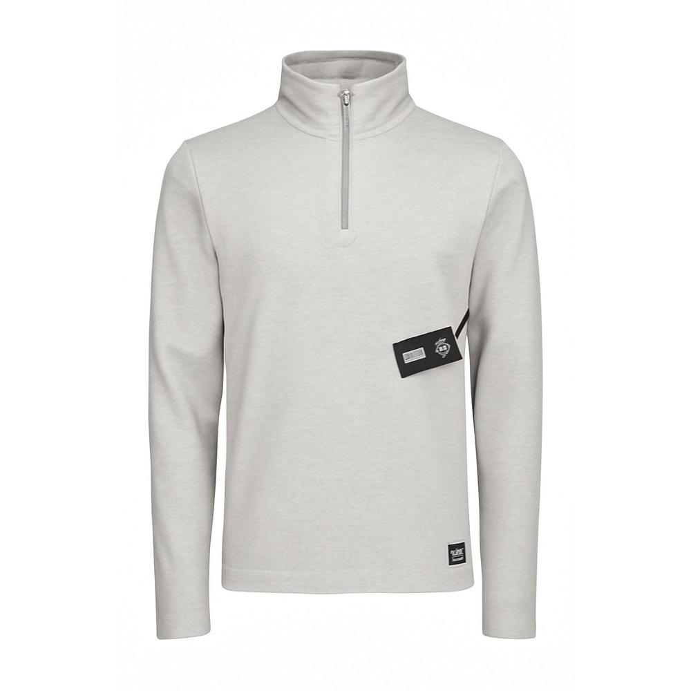Seeded & Sewn Mens Jaxon QZ London Fog Gray Quarter Zip Pullover S SSS22-K86-064